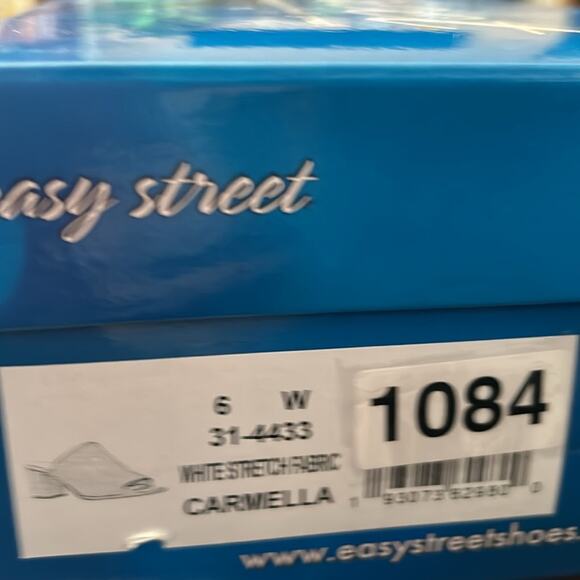 Easy Street Carmella Stretch Block Heeled Mule Open Toe NEW Size 6 WIDE - Picture 11 of 11